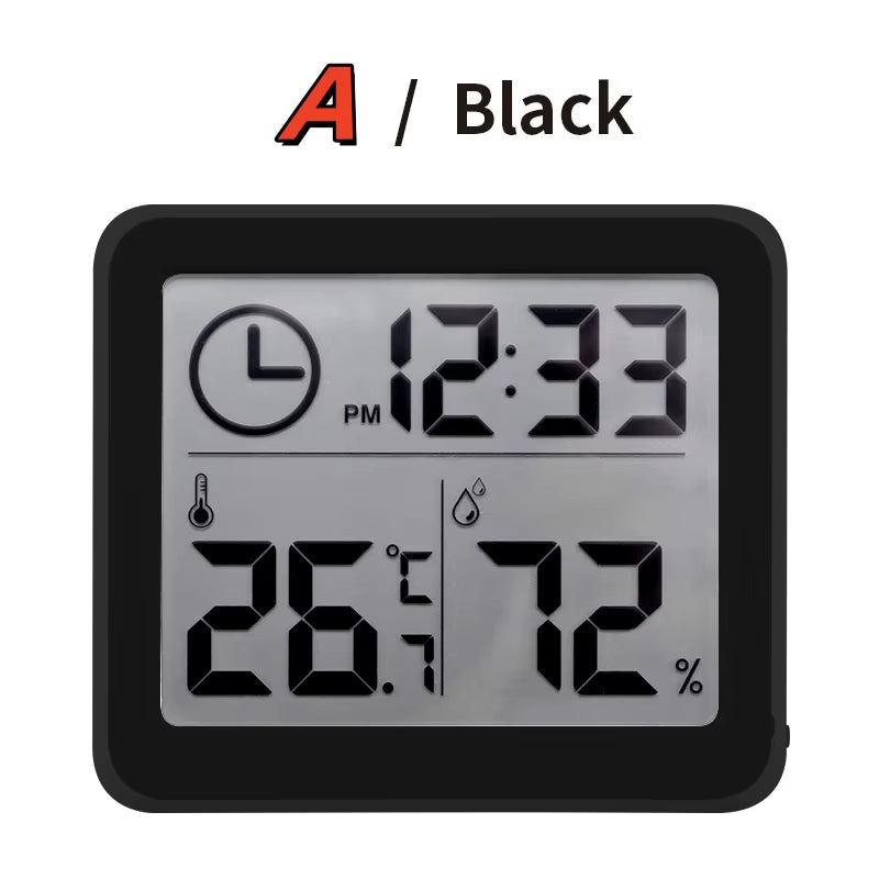 Thermometer Hygrometer Automatic Electronic Temperature Humidity Monitor Clock Large Screen Electronic Hygrometer Thermometer
