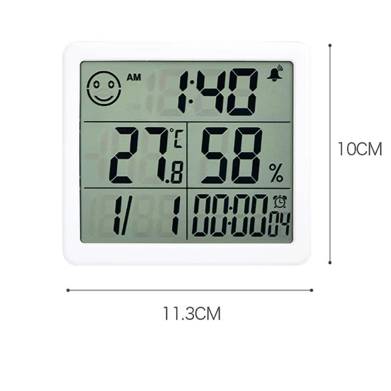 Thermometer Hygrometer Automatic Electronic Temperature Humidity Monitor Clock Large Screen Electronic Hygrometer Thermometer