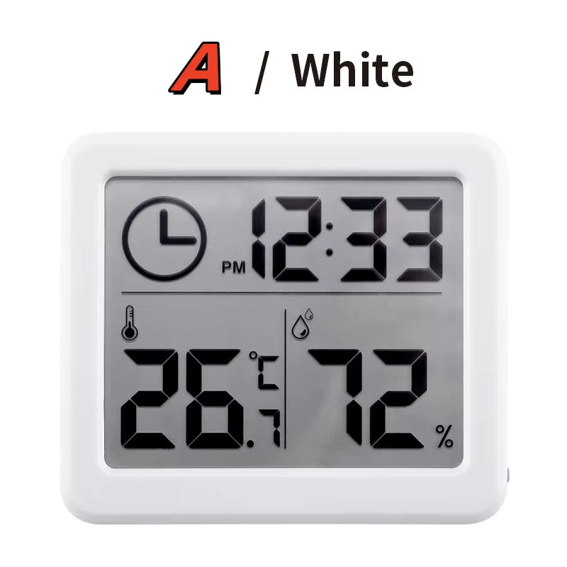 Thermometer Hygrometer Automatic Electronic Temperature Humidity Monitor Clock Large Screen Electronic Hygrometer Thermometer