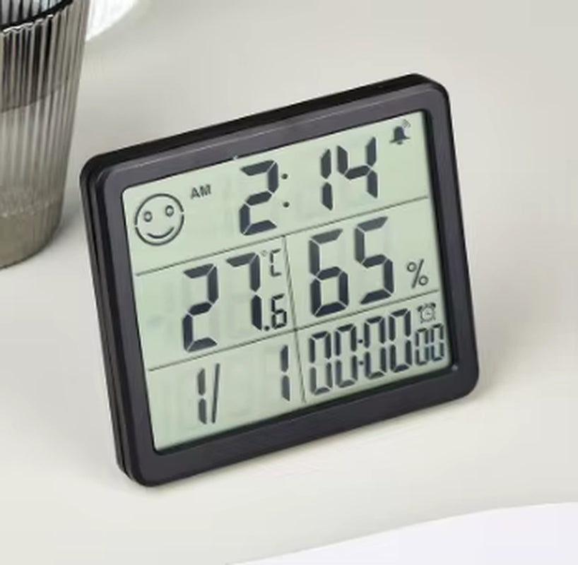 Thermometer Hygrometer Automatic Electronic Temperature Humidity Monitor Clock Large Screen Electronic Hygrometer Thermometer