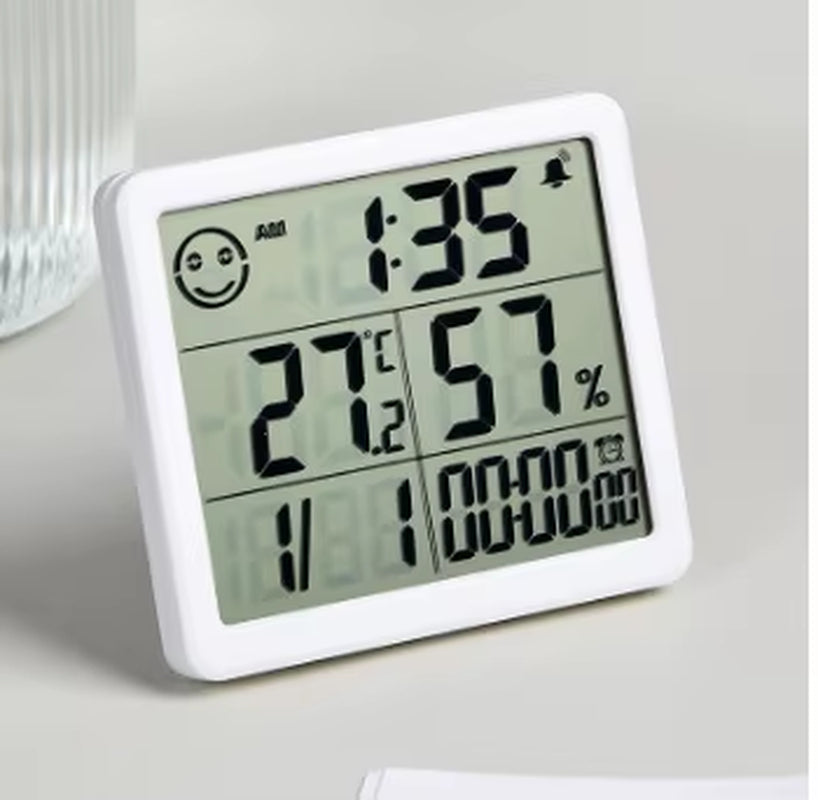 Thermometer Hygrometer Automatic Electronic Temperature Humidity Monitor Clock Large Screen Electronic Hygrometer Thermometer