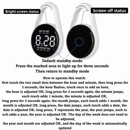 LED Electronic Hanging Watch Night Light Digital Electronic Hanging Watch Pocket Watch